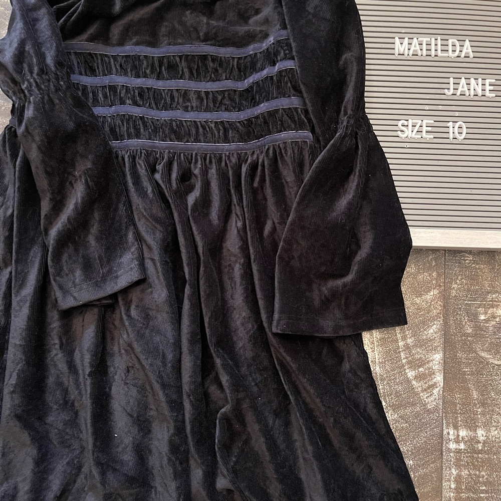 Matilda Jane Black Velvet Long Sleeve Dress